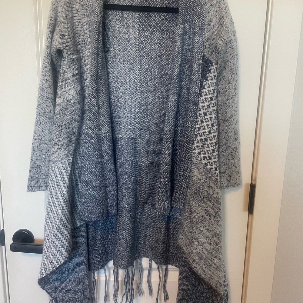 Navy and grey Women's Sweater